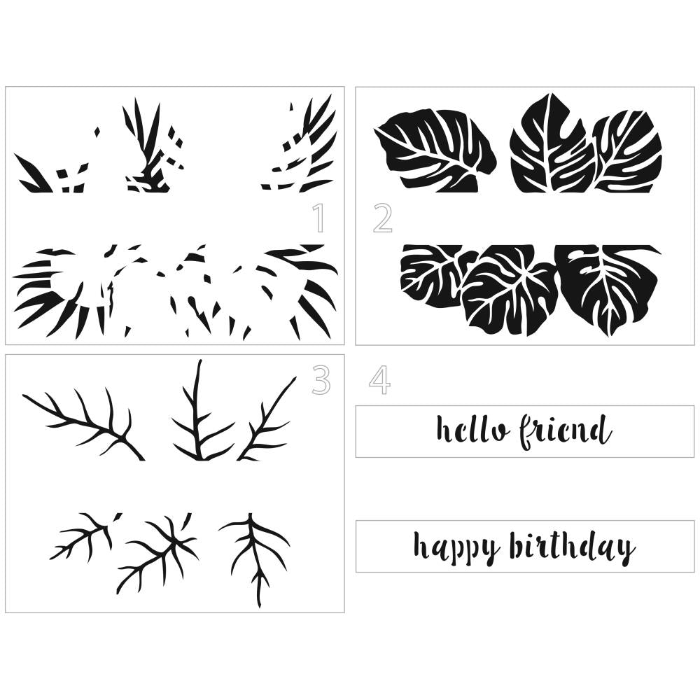 Crafters Workshop 8.5"X11" Layered Card Stencil: Layered Monstera Banner (TCW8.56042)