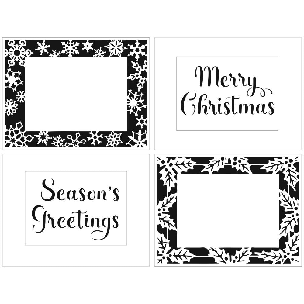 Crafters Workshop 8.5"X11" Layered Card Stencil: A2 Holly Snowflake Frames (TCW8.56047)