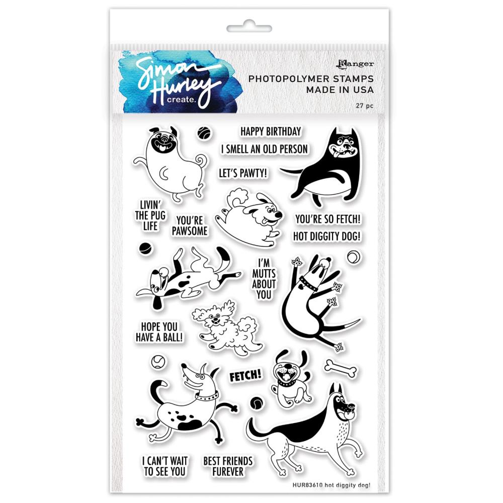 Simon Hurley Create 6"X9" Clear Stamps: Hot Diggity Dog (HUR83610)