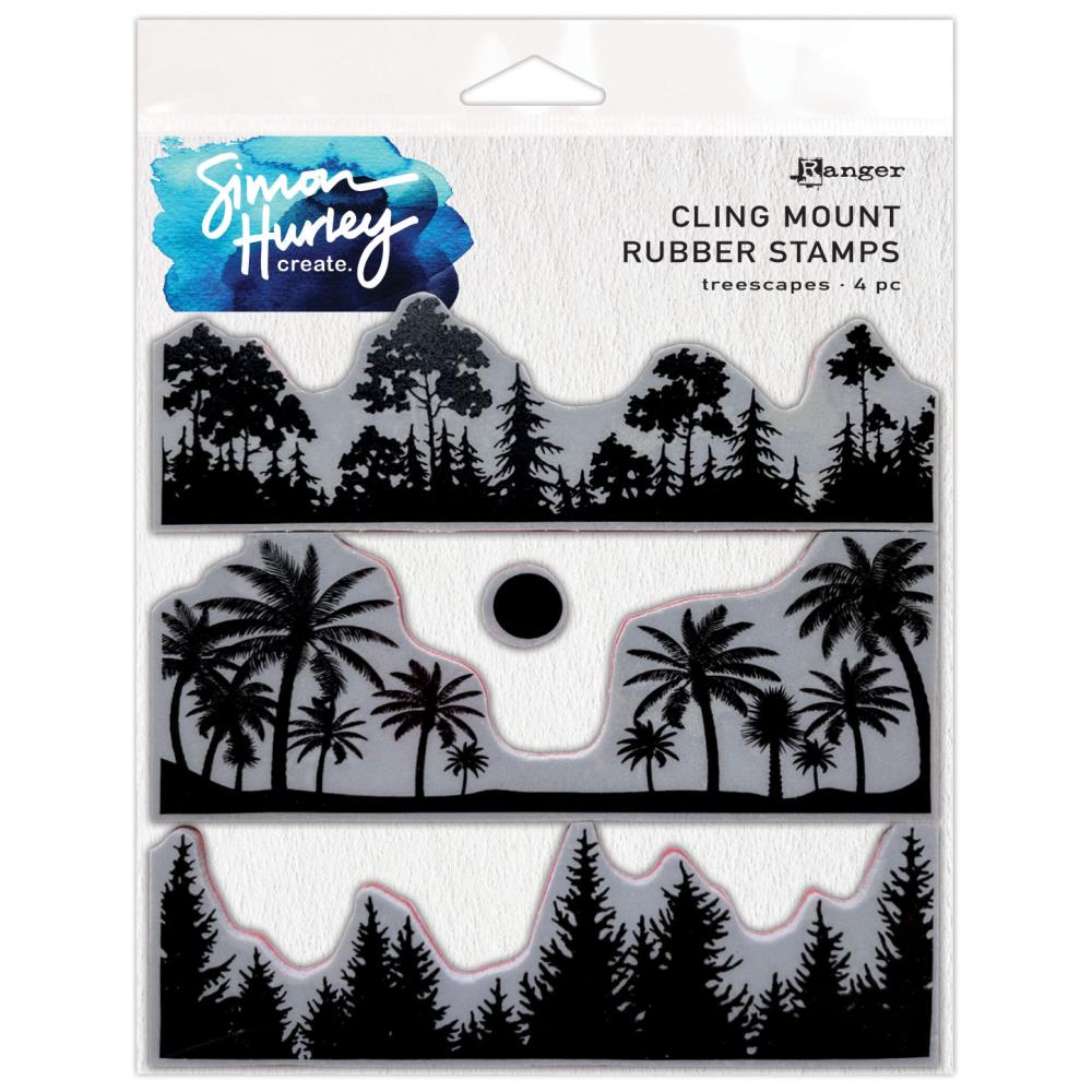 Simon Hurley Create 6"X6" Cling Stamps: Treescapes (HUR6782545)