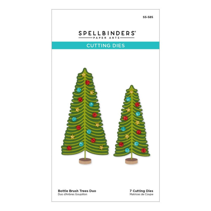Spellbinders Classic Christmas Etched Dies: Bottle Brush Trees Duo (S5585)