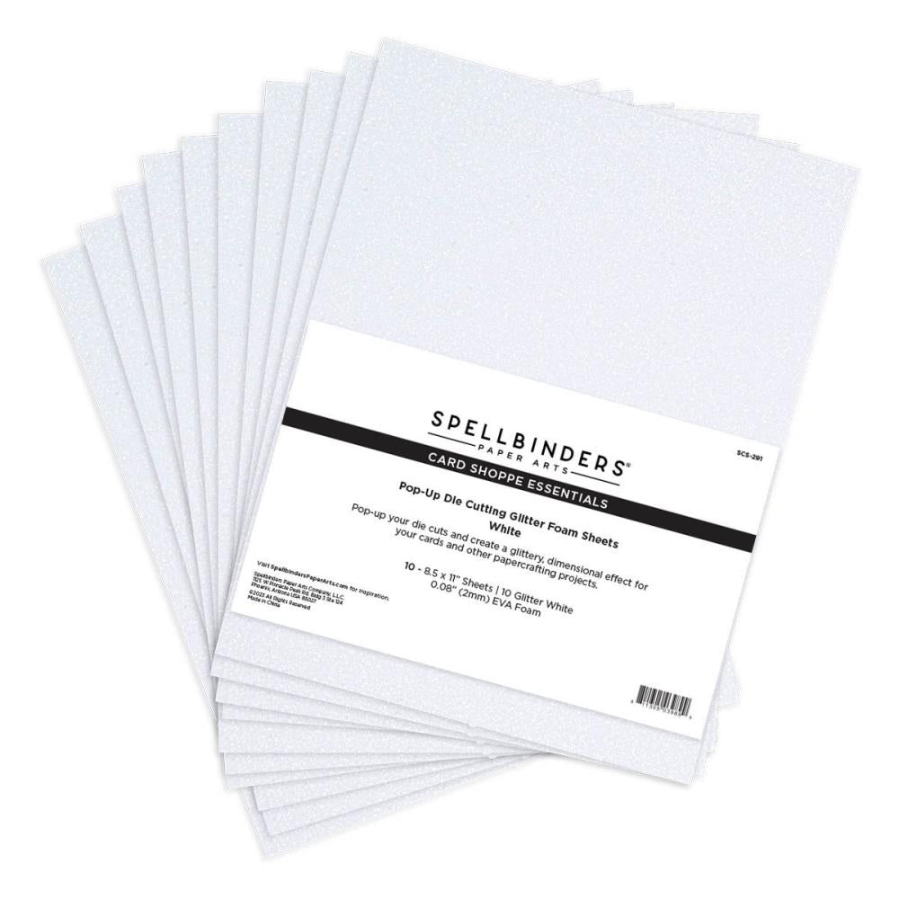 Spellbinders Pop-Up Die Cutting Glitter Foam Sheets: White (SCS291)