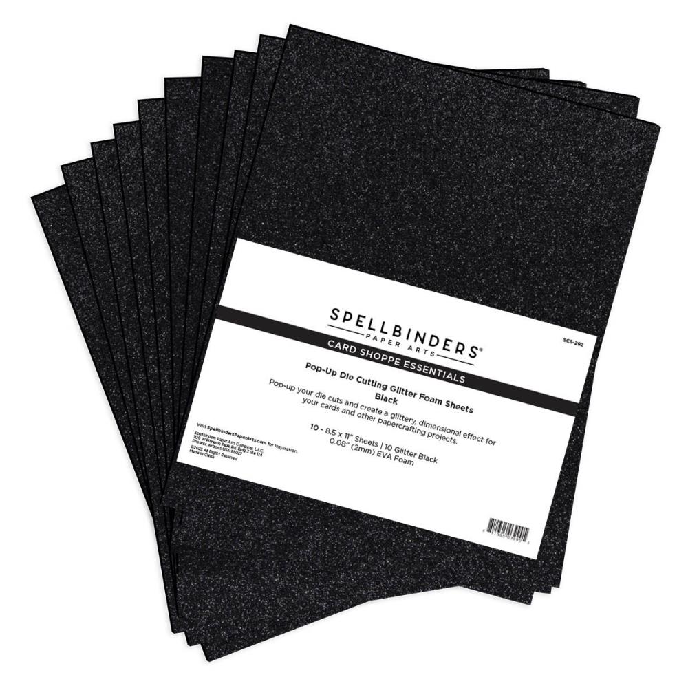 Spellbinders Pop-Up Die Cutting Glitter Foam Sheets: Black (SCS292)