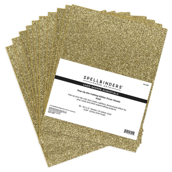 Spellbinders Pop-Up Die Cutting Glitter Foam Sheets: Gold (SCS293)
