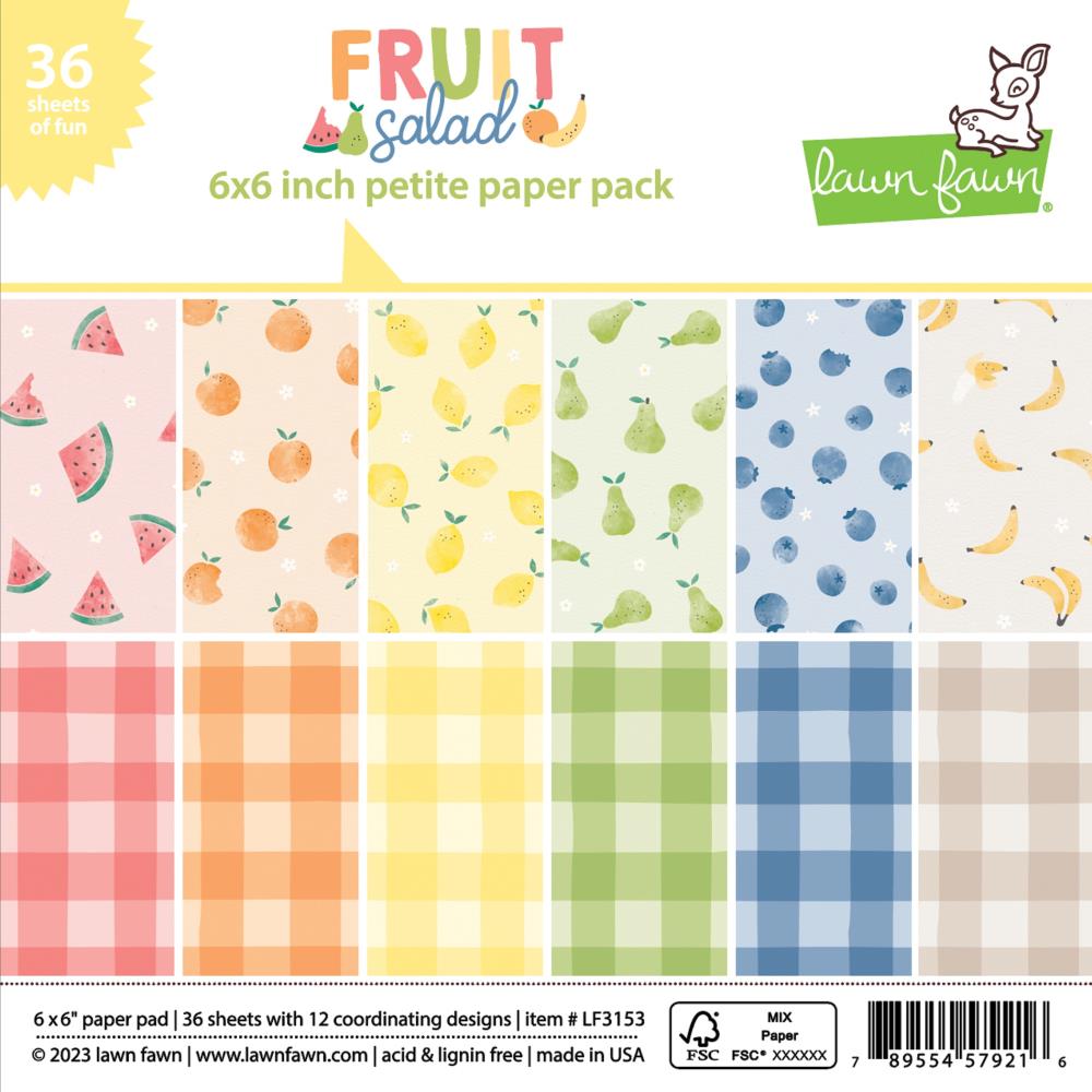 Lawn Fawn 6"X6" Single-Sided Petite Paper Pack: Fruit Salad, 36/Pkg (LF3153)