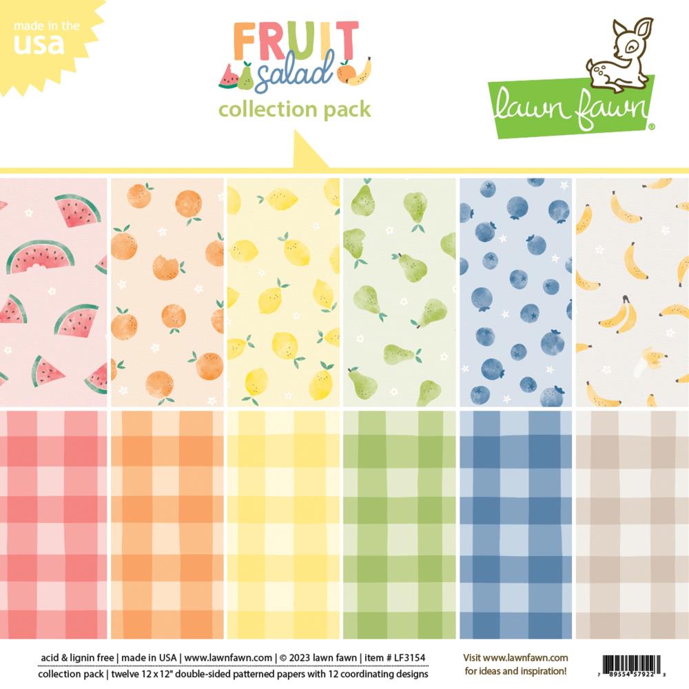 Lawn Fawn 12"X12" Double-Sided Collection Pack: Fruit Salad, 12/Pkg (LF3154)