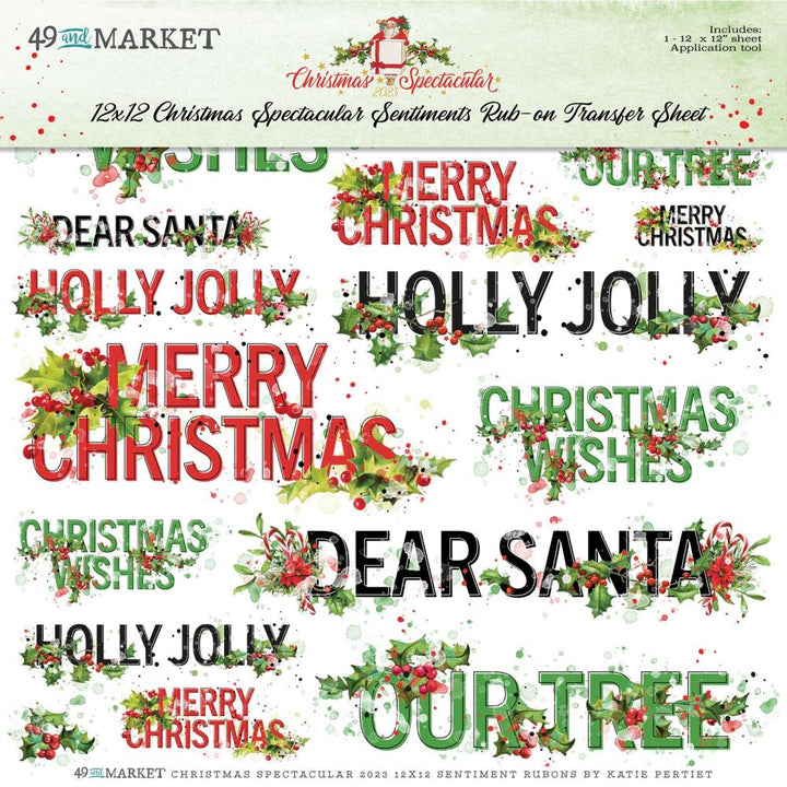 49 and Market Christmas Spectacular 2023 12"X12" Rub-Ons: Sentiments (S2324371)