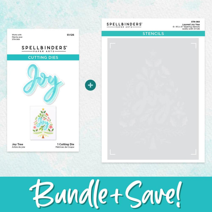 Spellbinders Layered Christmas Stencil & Die Bundle: Joy Tree (BD0776)