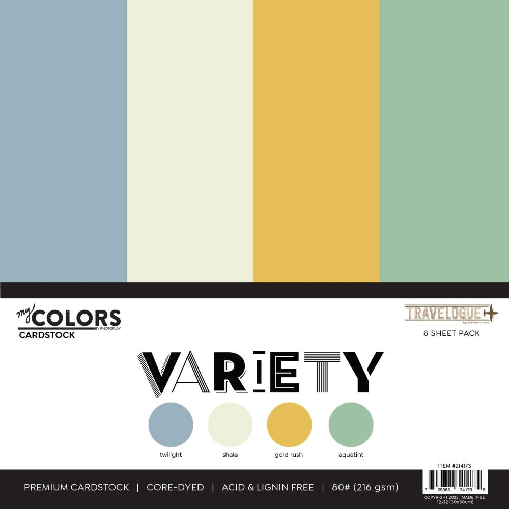 PhotoPlay Travelogue Cardstock Variety Pack, 8/Pkg (PTRG4173)