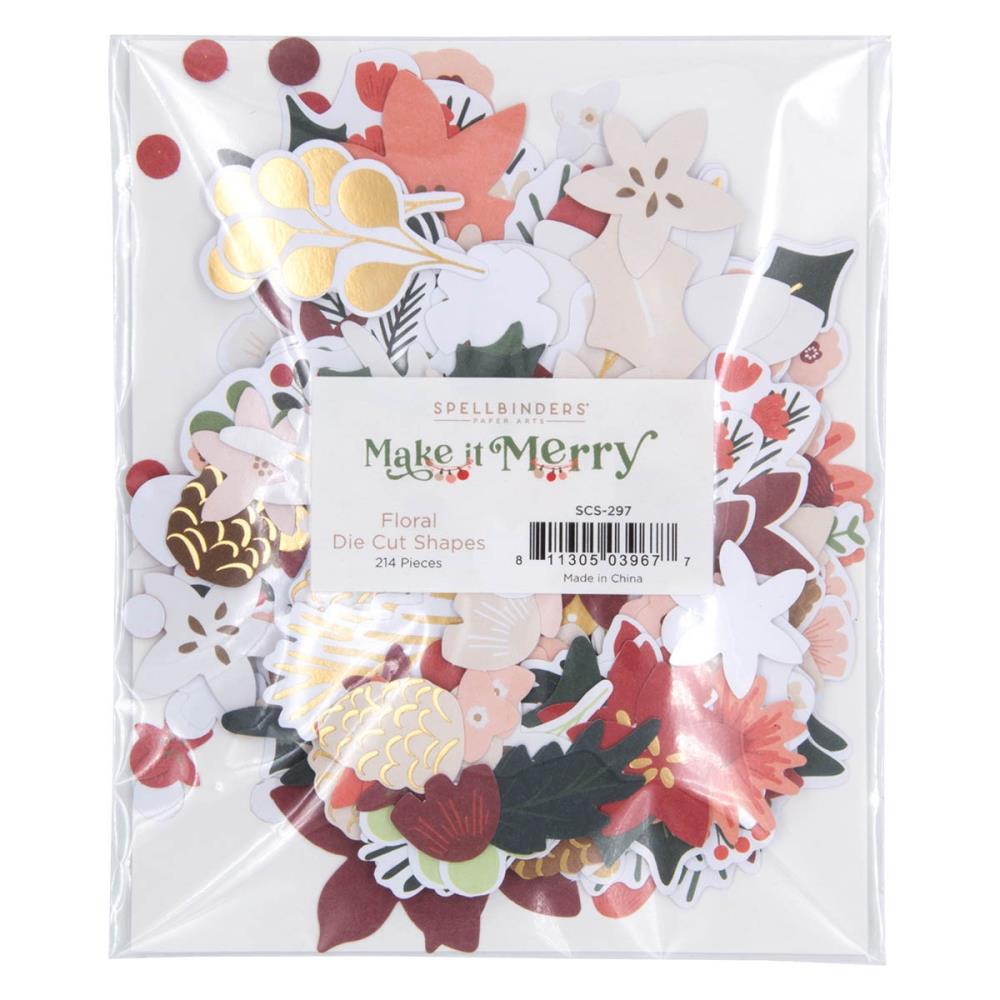 Spellbinders Make It Merry Printed Die-Cuts: Make It Merry Floral
 (SCS297)
