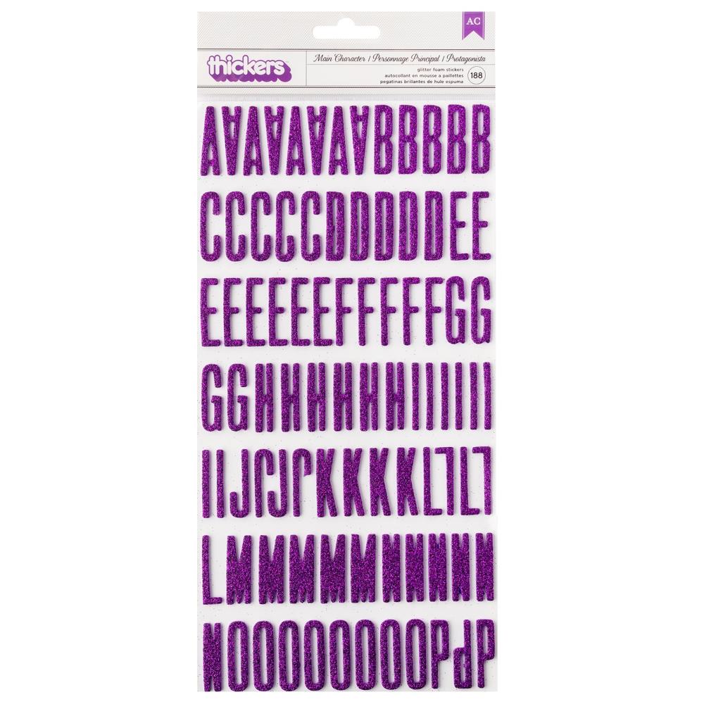 Shimelle Main Character Energy Thickers Stickers: Purple Glitter Alpha, 188/Pkg (SHMCE114)