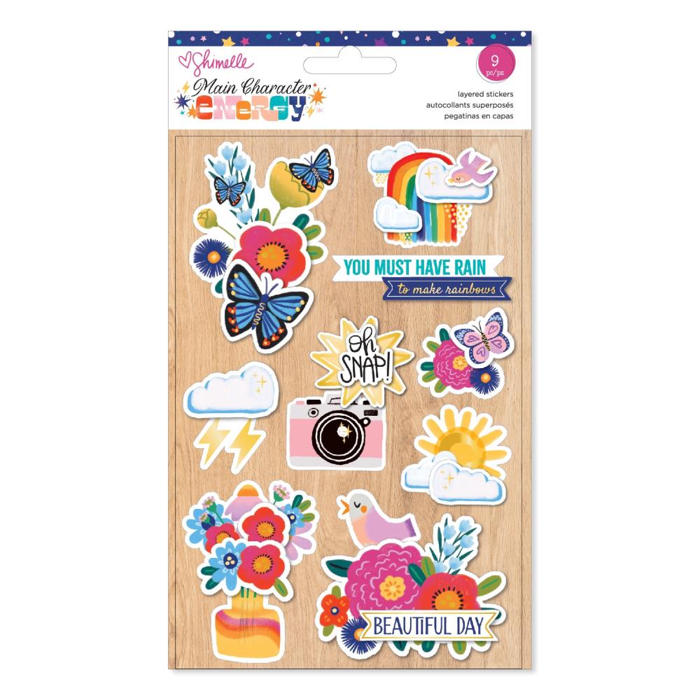 Shimelle Main Character Energy Layered  Stickers: w/Gold Foil, 9/Pkg (SHMCE112)