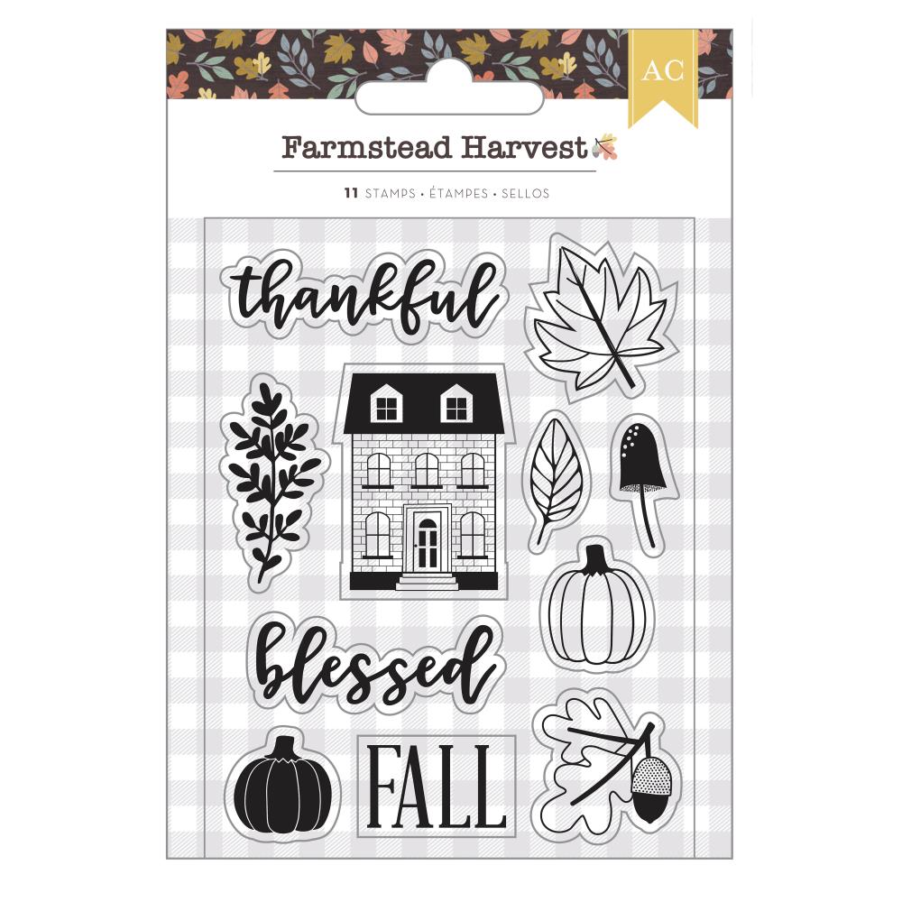 American Crafts Farmstead Harvest Clear Stamps, 11/Pkg (ACFH4731)