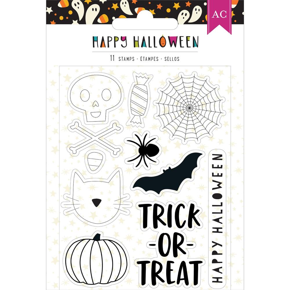 American Crafts Happy Halloween Clear Stamps, 11/Pkg (ACHH4706)