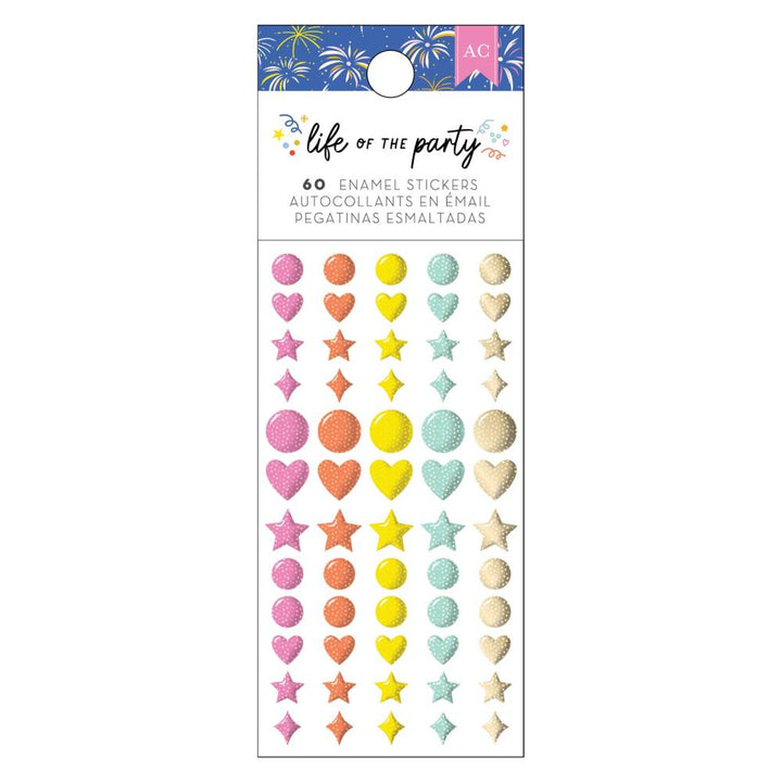 American Crafts Life Of The Party Enamel Dots: w/Iridescent Glitter, 60/Pkg (34025834)