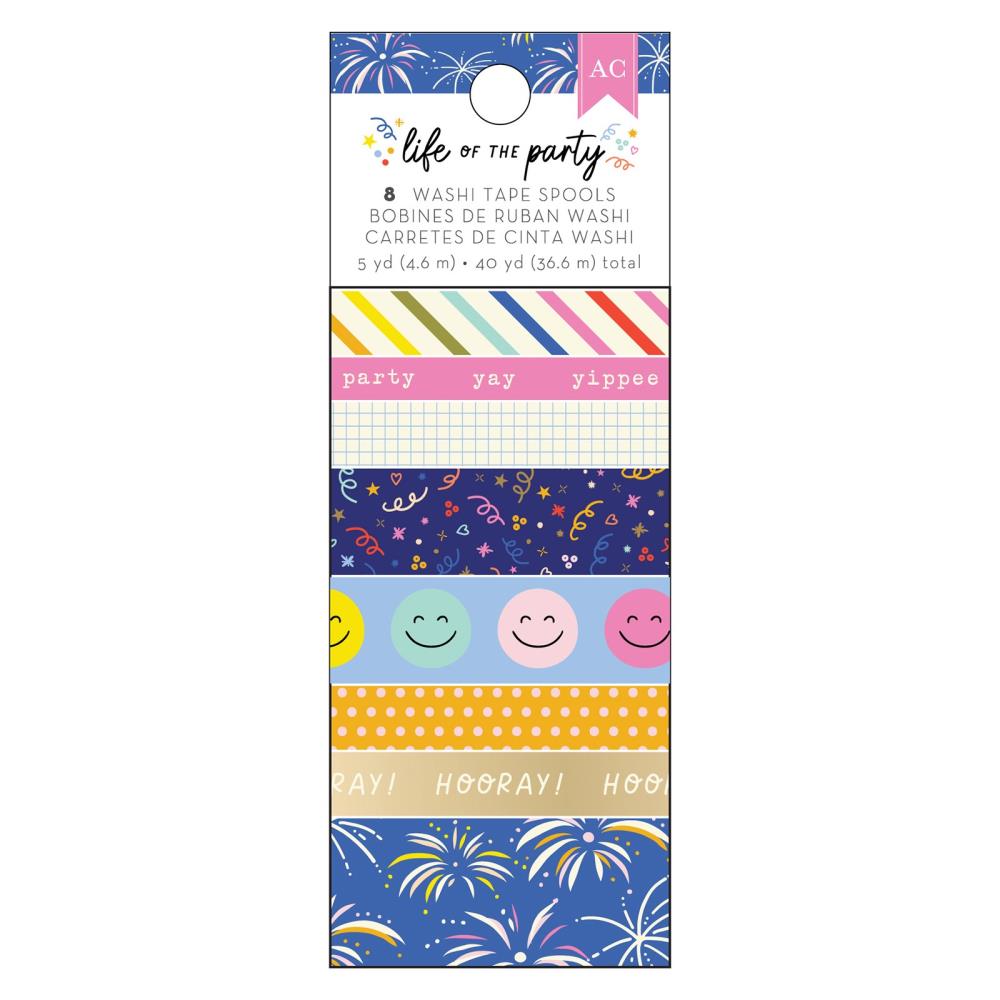 American Crafts Life Of The Party Washi Tape: Gold Foil, 8/Pkg (34025835)