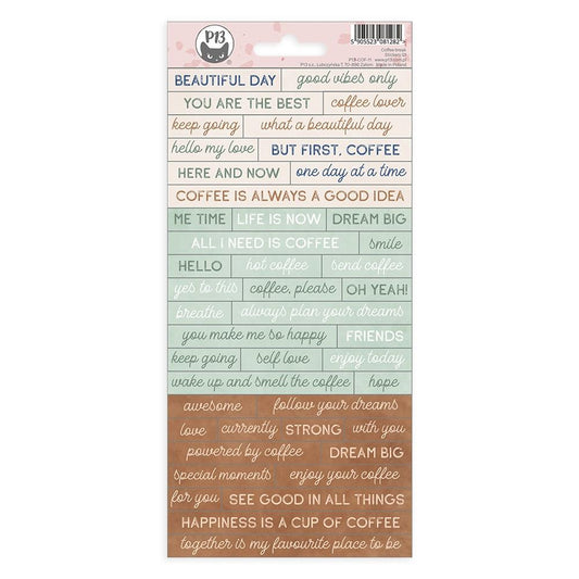 P13 Coffee Break Cardstock Stickers: #01 (P13COF11)