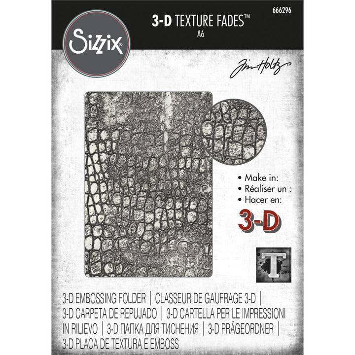 Tim Holtz 3D Texture Fades Embossing Folder: Reptile, by Sizzix (666296)