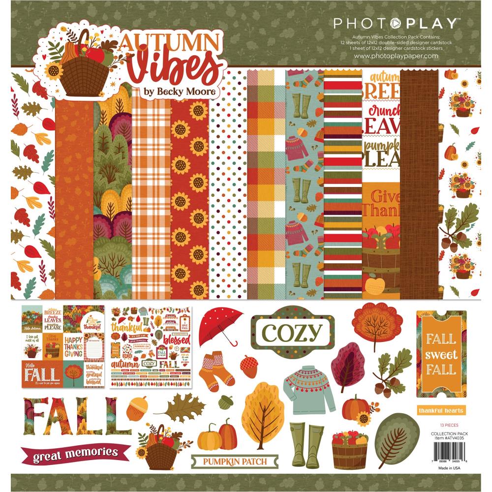 PhotoPlay Autumn Vibes 12"X12" Collection Pack (ATV4035)