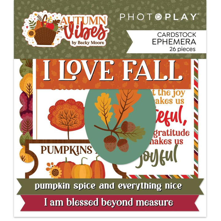 PhotoPlay Autumn Vibes Ephemera Cardstock Die-Cuts (ATV4043)
