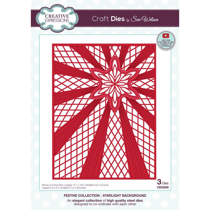 Creative Expressions Craft Dies: Festive Starlight Background, By Sue Wilson (CED3259)