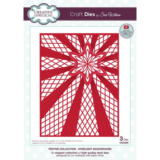 Creative Expressions Craft Dies: Festive Starlight Background, By Sue Wilson (CED3259)