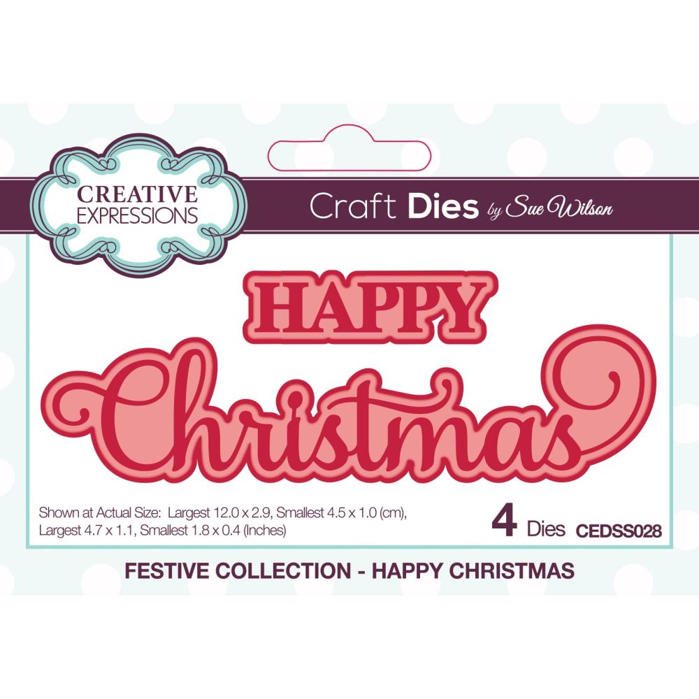 Creative Expressions Craft Dies: Festive Happy Christmas, By Sue Wilson (CEDSS028)