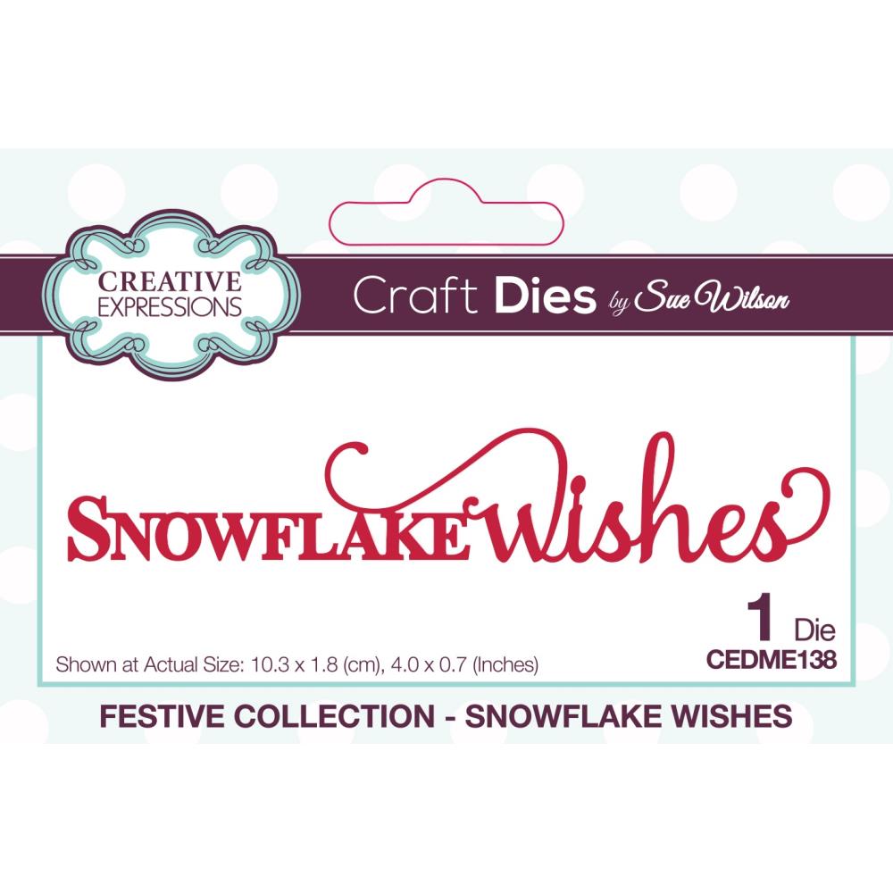 Creative Expressions Craft Dies: Festive Snowflake Wishes, By Sue Wilson (CEDME138)