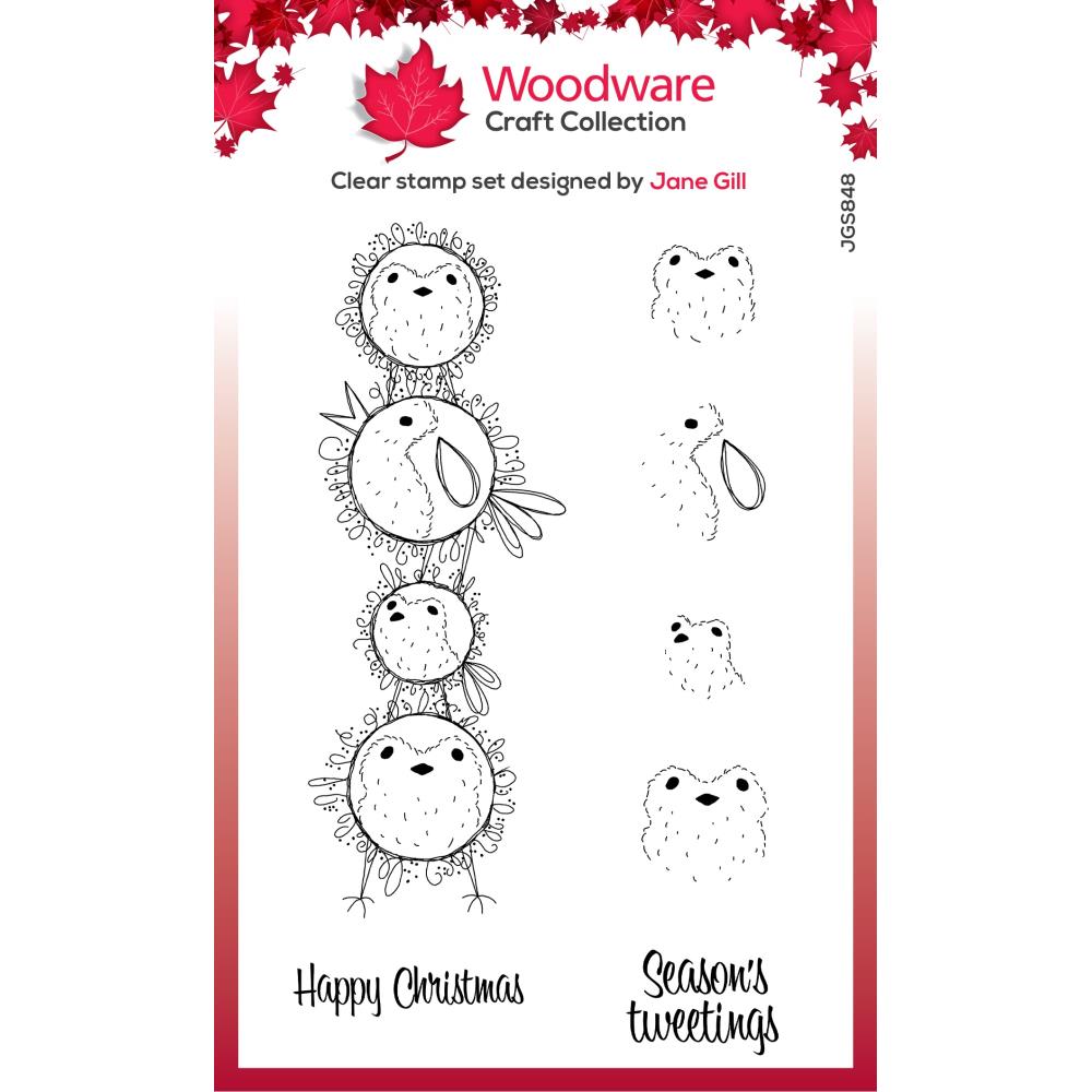 Woodware 4"X6" Clear Stamp Singles: Bubble Robin Stack (JGS848)