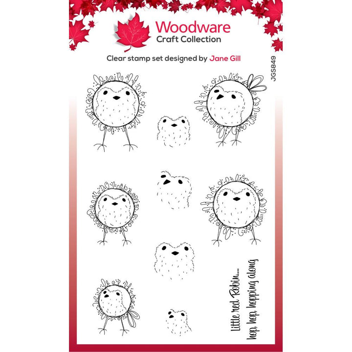 Woodware 4"X6" Clear Stamp Singles: Bubble Robin Stack (JGS849)