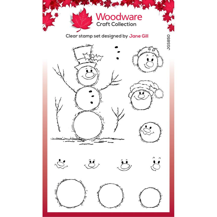 Woodware 4"X6" Clear Stamps Singles: Bubble Snowmen (JGS850)