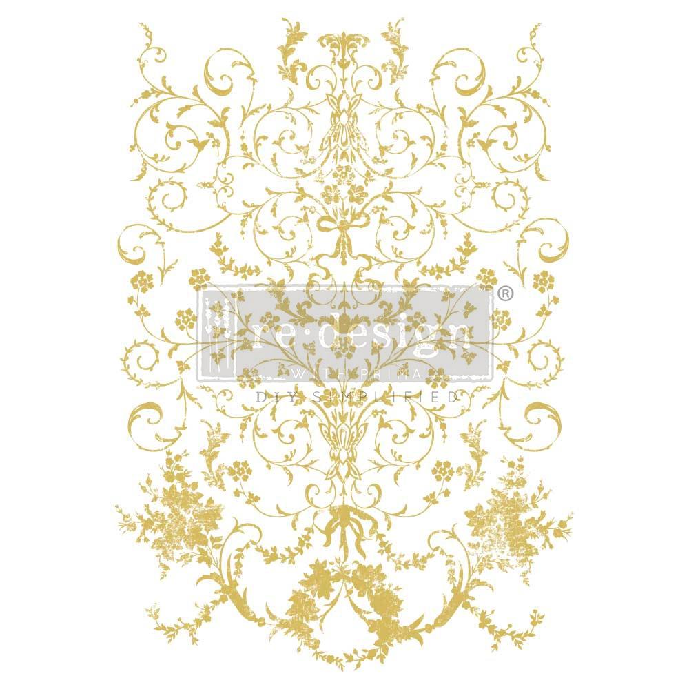 Prima Marketing Re-Design Gold Foil Kacha Decor Transfers: Manor Swirls (RE665616)