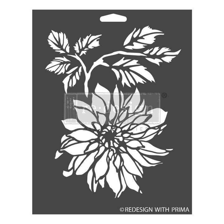 Prima Marketing Re-Design 9"X12" Decor Stencil: Dahlia Garden (RE665326)