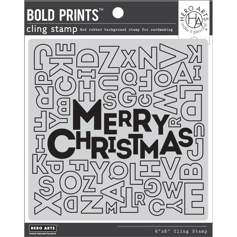 Hero Arts Bold Prints 6"X6" Cling Stamp: Merry Christmas Letter (HACG921)