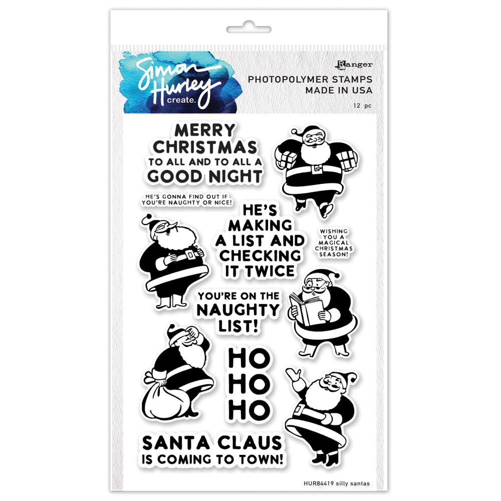 Simon Hurley Create 6"X9" Clear Stamps: Silly Santas (HUR84419)