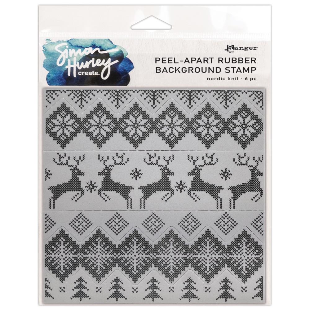 Simon Hurley Create 6"X6" Background Stamps: Nordic Knit (HUR84440)
