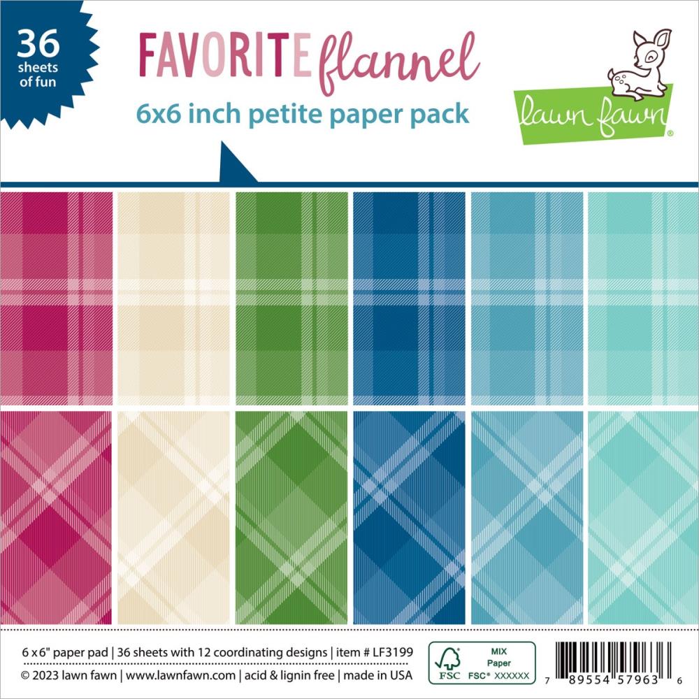 Lawn Fawn Favorite Flannel 6"x6" Double-Sided Paper Pad (LF3199)