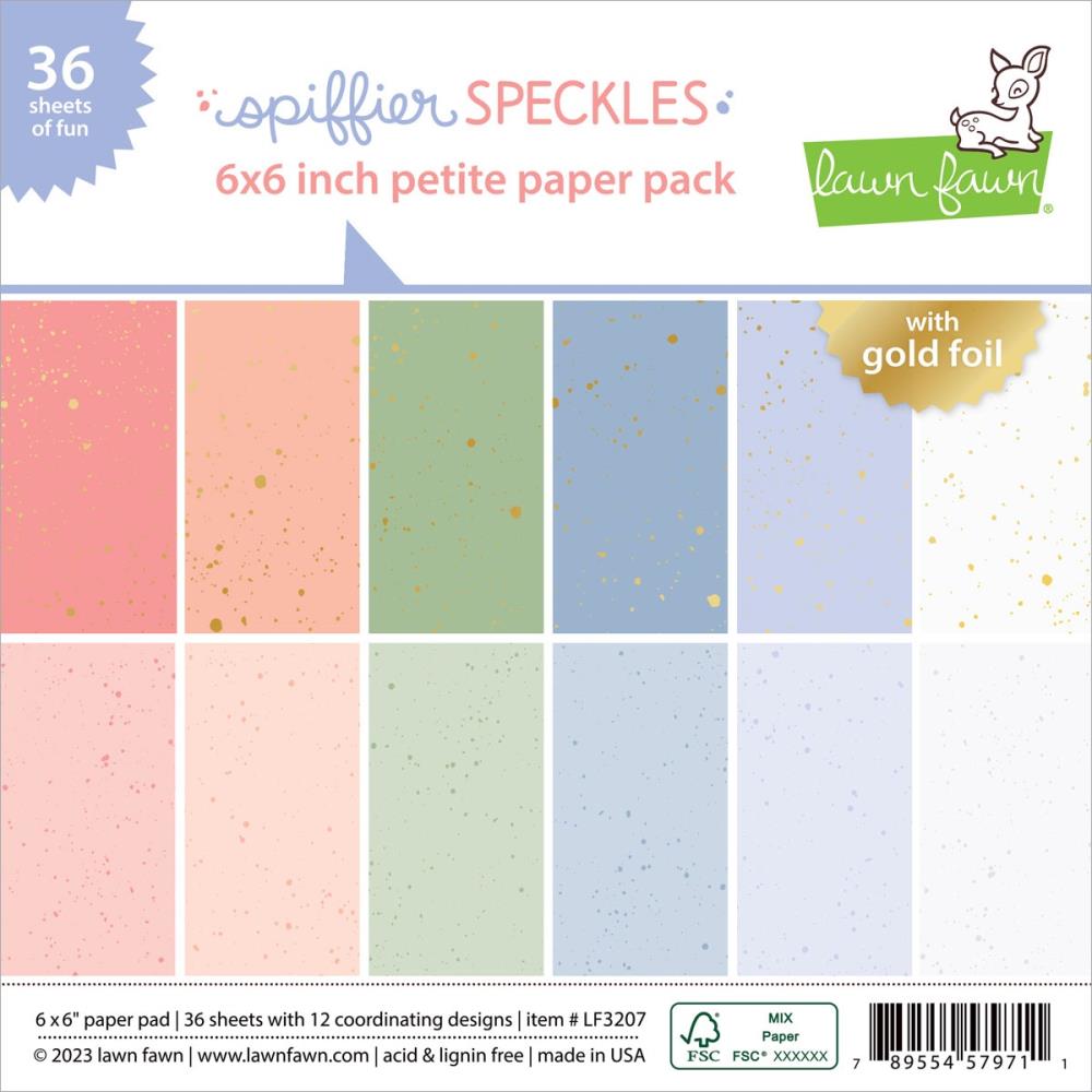 Lawn Fawn Spiffier Speckles 6"x6" Double-Sided Paper Pad (LF3207)