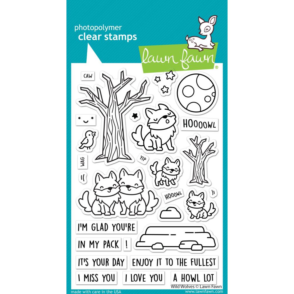 Lawn Fawn Clear Stamp Set: Wild Wolves (LF3219)