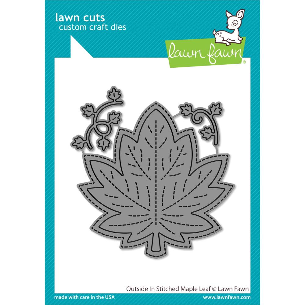 Lawn Fawn Lawn Cuts Custom Craft Die: Outside In Stitched Maple Leaf (LF3248)