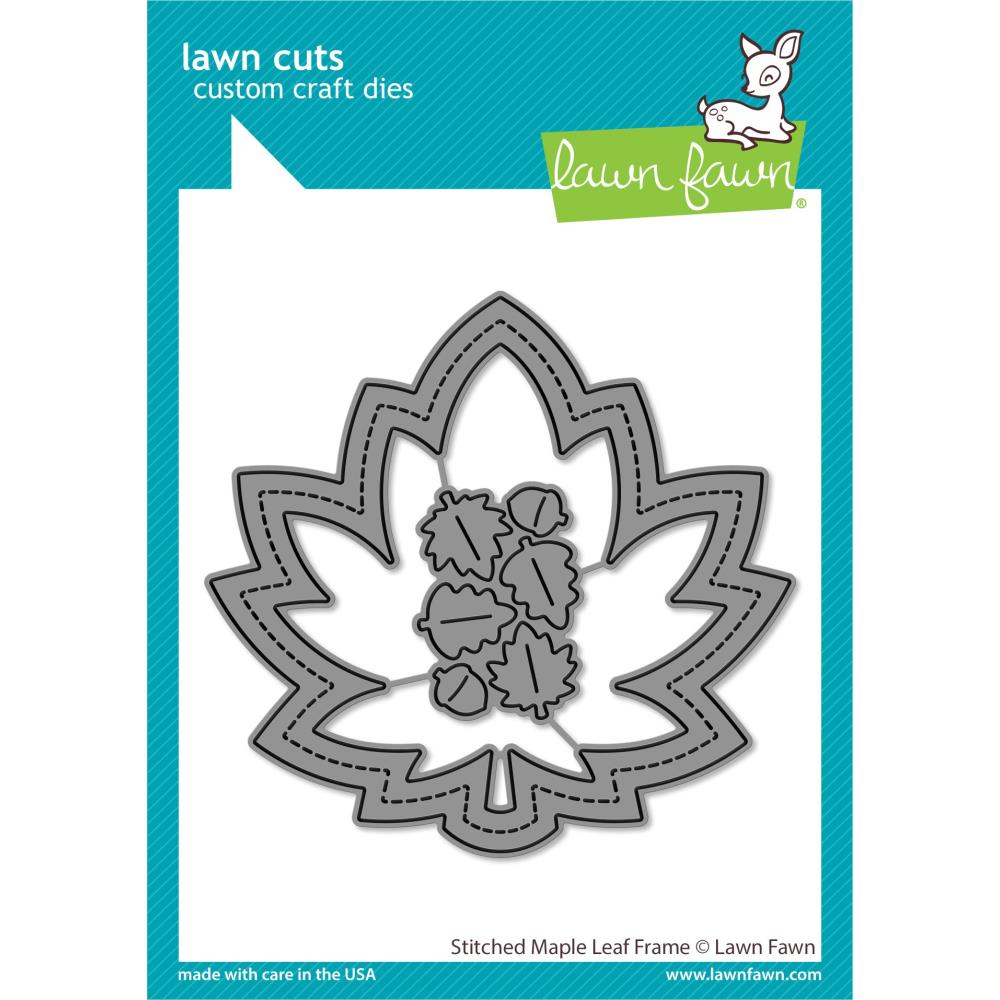 Lawn Fawn Lawn Cuts Custom Craft Die: Stitched Maple Leaf Frame (LF3249)