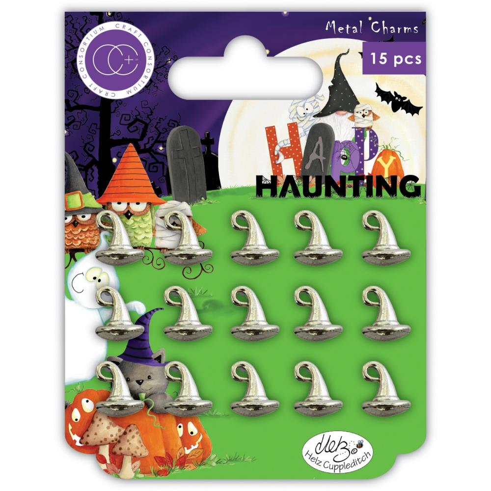 Craft Consortium Happy Haunting Metal Charms: Witches Hat, 15/Pkg
 (CCMCHR17)