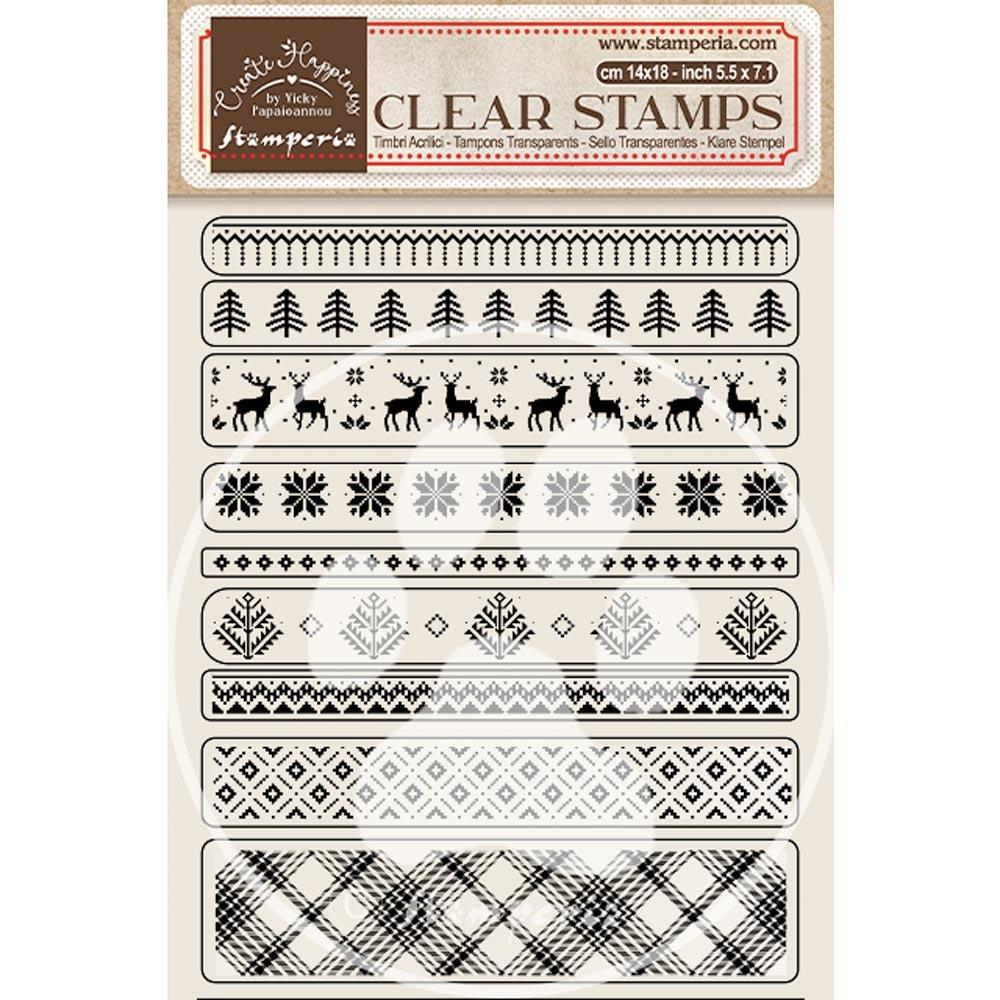 Stamperia Create Happiness Christmas Plus Clear Stamps: Christmas Borders (WTK177)