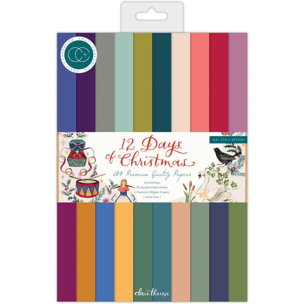 Craft Consortium 12 Days Of Christmas A4 Double-Sided Paper Pad, 20/Pkg (PPAD044C)