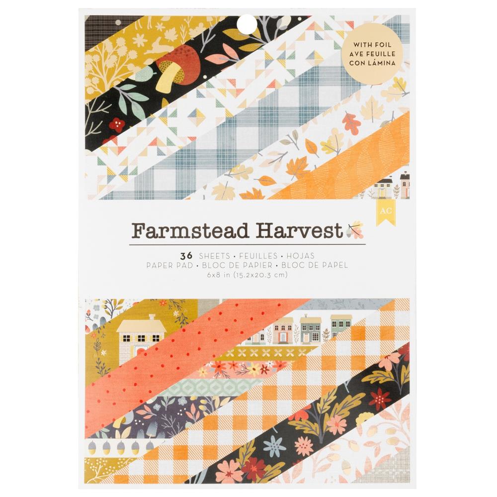 American Crafts Farmstead Harvest 6"X8" Paper Pad: w/Gold Foil, 36/Pkg (ACFH4725)