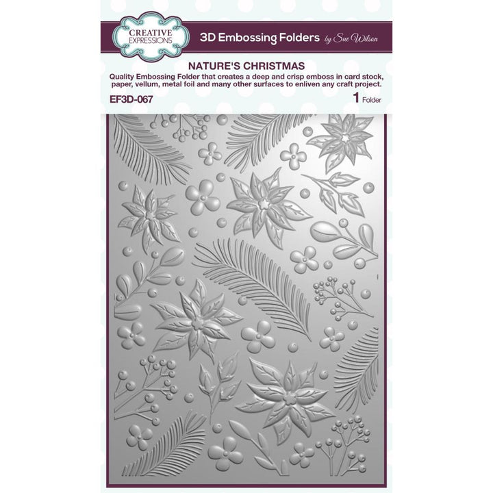 Creative Expressions 5"X7" 3D Embossing Folder: Nature's Christmas (EF3D067)