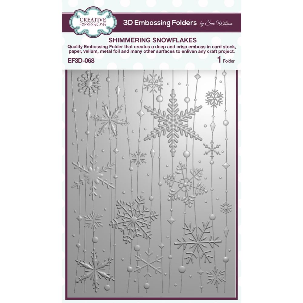 Creative Expressions 5"X7" 3D Embossing Folder: Shimmering Snowflakes (EF3D068)