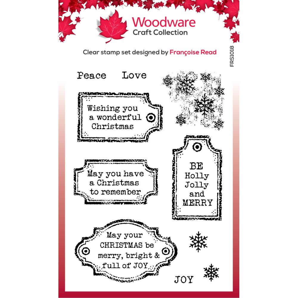 Woodware 4"X6" Clear Stamps: Christmas Old Labels (FRS1018)