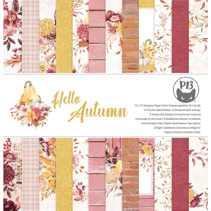 P13 Hello Autumn 12"X12" Double-Sided Paper Pad (P13HAU08)