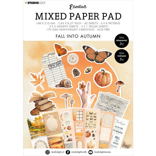 Studio Light Essentials Mixed Paper Pad: Nr. 26, Fall Into Autumn, 42/Pkg (LESMPP26)